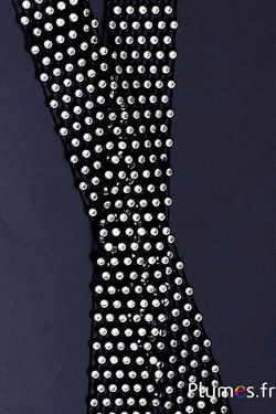 Col strass - long. 130 x 5 cm - noir